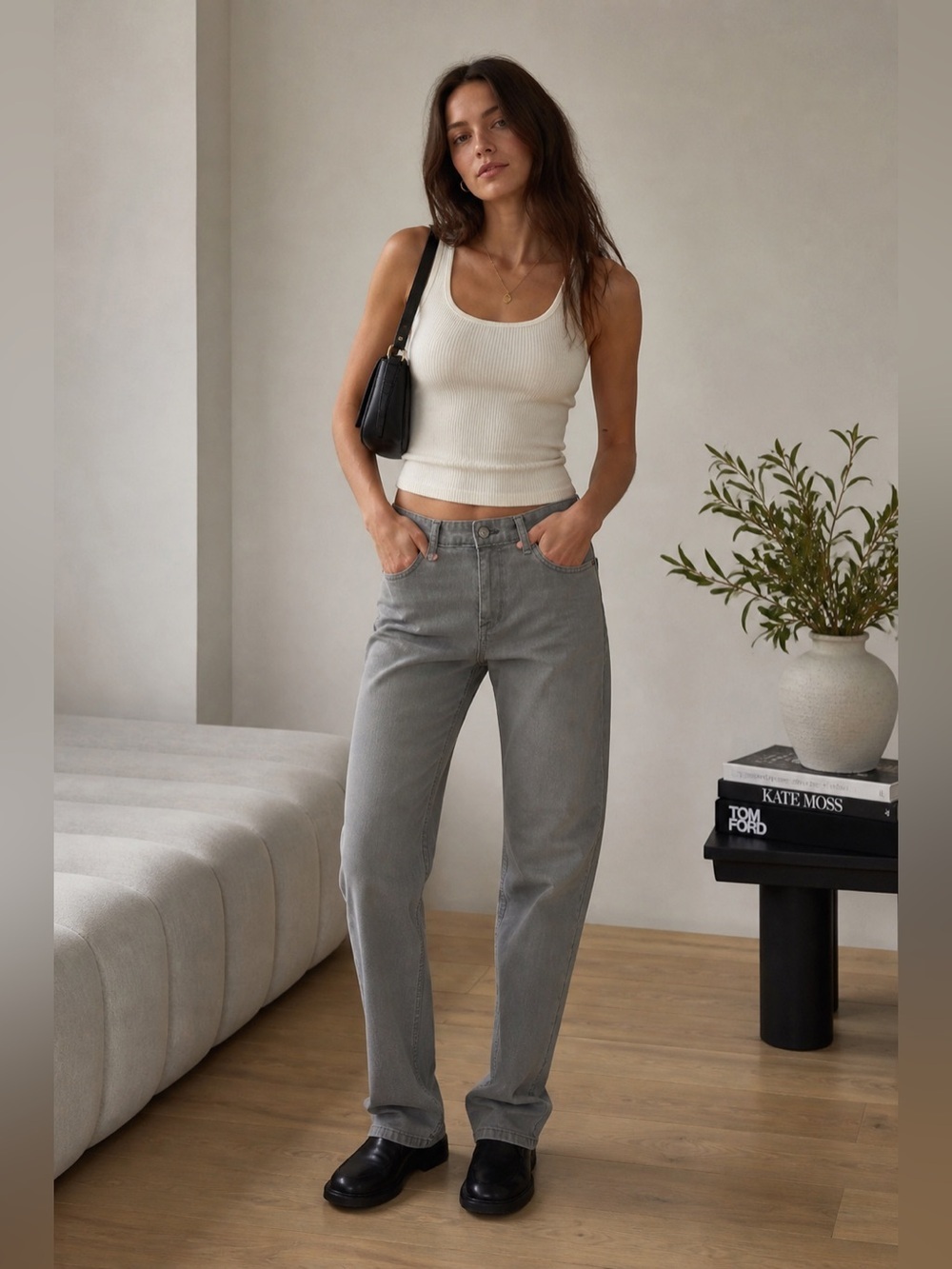 Calvin Klein Jeans Boyfriend Gray Denim Pants Women’s Size 10 Stretch